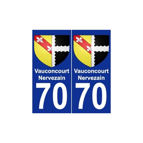 70 Vauconcourt-Nervezain coat of arms sticker plate stickers city