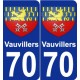 70 Vauvillers blason autocollant plaque stickers ville