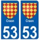 53 Craon blason autocollant plaque stickers ville