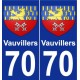 70 Vauvillers blason autocollant plaque stickers ville