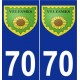 70 Velesmes-Échevanne coat of arms sticker plate stickers city