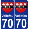 70 Vellefau blason autocollant plaque stickers ville