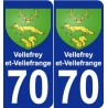 70 Vellefrey-et-Vellefrange blason autocollant plaque stickers ville