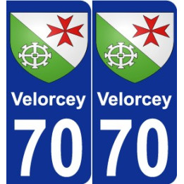 70 Velorcey escudo de armas de la etiqueta engomada de la placa de pegatinas de la ciudad