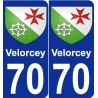 70 Velorcey escudo de armas de la etiqueta engomada de la placa de pegatinas de la ciudad
