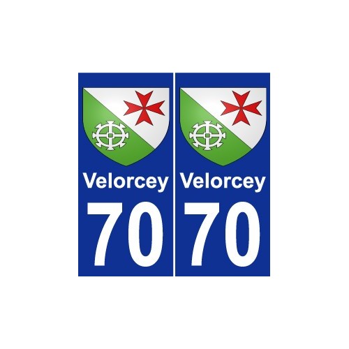 70 Velorcey escudo de armas de la etiqueta engomada de la placa de pegatinas de la ciudad