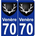 70 Venère escudo de armas de la etiqueta engomada de la placa de pegatinas de la ciudad