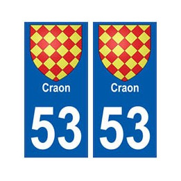 53 Craon blason autocollant plaque stickers ville