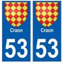 53 Craon blason autocollant plaque stickers ville