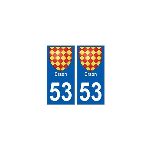 53 Craon blason autocollant plaque stickers ville
