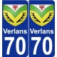 70 Verlans escudo de armas de la etiqueta engomada de la placa de pegatinas de la ciudad