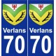 70 Verlans escudo de armas de la etiqueta engomada de la placa de pegatinas de la ciudad