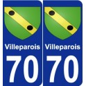 70 Villeparois coat of arms sticker plate stickers city