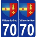 70 Villers-le-Sec stemma adesivo piastra adesivi città