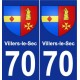 70 Villers-le-Sec blason autocollant plaque stickers ville