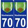 70 Vouhenans coat of arms sticker plate stickers city