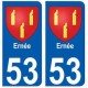 53 Ernée blason autocollant plaque stickers ville