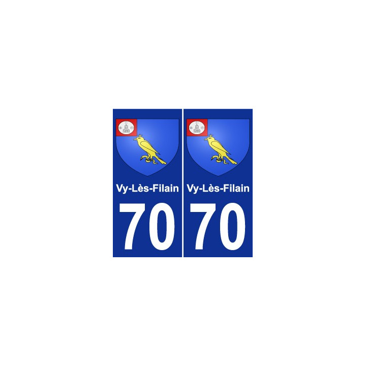 70 Vy-Lès-Filain coat of arms sticker plate stickers city