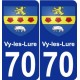 70 Vy-les-Lure blason autocollant plaque stickers ville