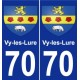 70 Vy-les-Lure coat of arms sticker plate stickers city
