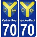 70 Vy-Lès-Rupt coat of arms sticker plate stickers city