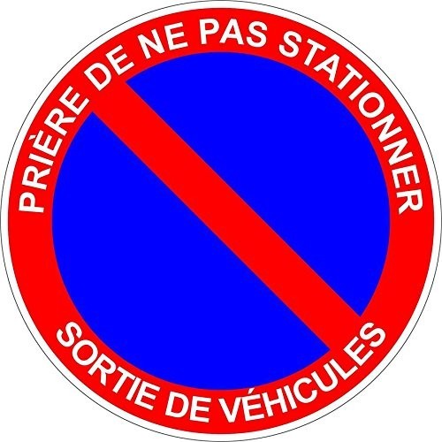Prohibición de estacionamiento de la etiqueta engomada adhesiva