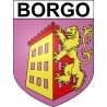Pegatinas escudo de armas de Borgo adhesivo de la etiqueta engomada