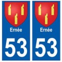 53 Ernée blason autocollant plaque stickers ville