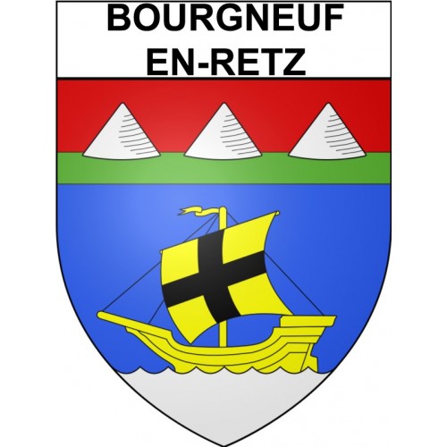 Pegatinas escudo de armas de Bourgneuf-en-Retz adhesivo de la etiqueta engomada
