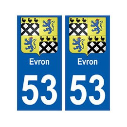 53 Evron blason autocollant plaque stickers ville