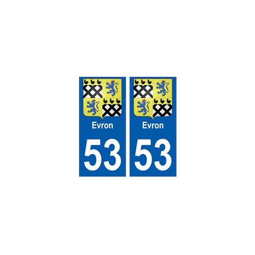 53 Evron blason autocollant plaque stickers ville