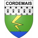 Pegatinas escudo de armas de Cordemais adhesivo de la etiqueta engomada