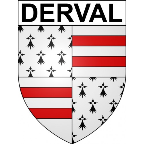 Pegatinas escudo de armas de Derval adhesivo de la etiqueta engomada