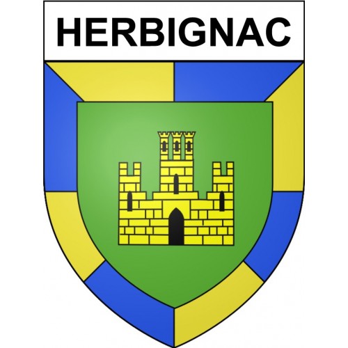 Pegatinas escudo de armas de Herbignac adhesivo de la etiqueta engomada