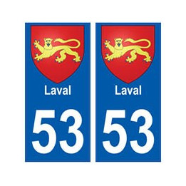 53 Laval blason autocollant plaque stickers ville