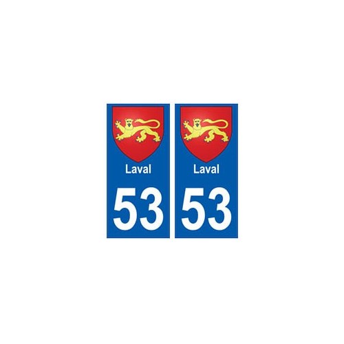 53 Laval blason autocollant plaque stickers ville