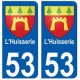 53 L'Huisserie blason autocollant plaque stickers ville