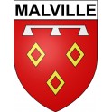 Pegatinas escudo de armas de Malville adhesivo de la etiqueta engomada