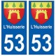 53 L'Huisserie blason autocollant plaque stickers ville
