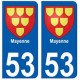 53 Mayenne blason autocollant plaque stickers ville