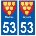 53 Mayenne blason autocollant plaque stickers ville