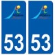 53 Mayenne logo autocollant plaque stickers ville