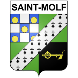 Pegatinas escudo de armas de Saint-Molf adhesivo de la etiqueta engomada