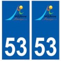 53 Mayenne logo autocollant plaque stickers ville