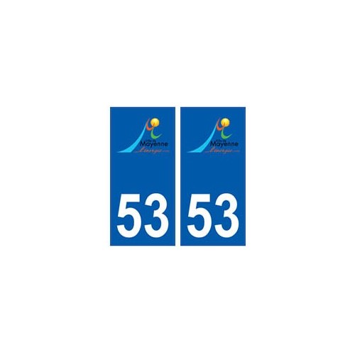 53 Mayenne logo autocollant plaque stickers ville