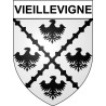 Pegatinas escudo de armas de Vieillevigne adhesivo de la etiqueta engomada