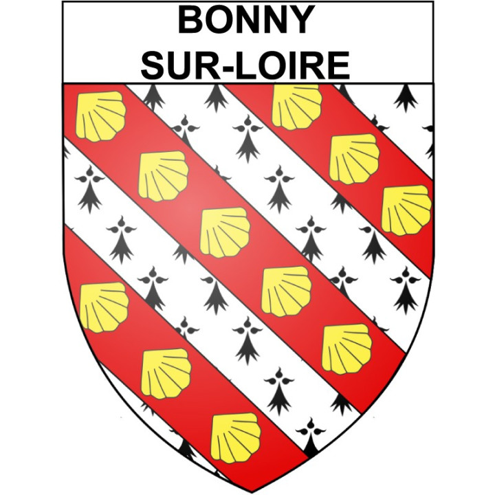 Pegatinas escudo de armas de Bonny-sur-Loire adhesivo de la etiqueta engomada