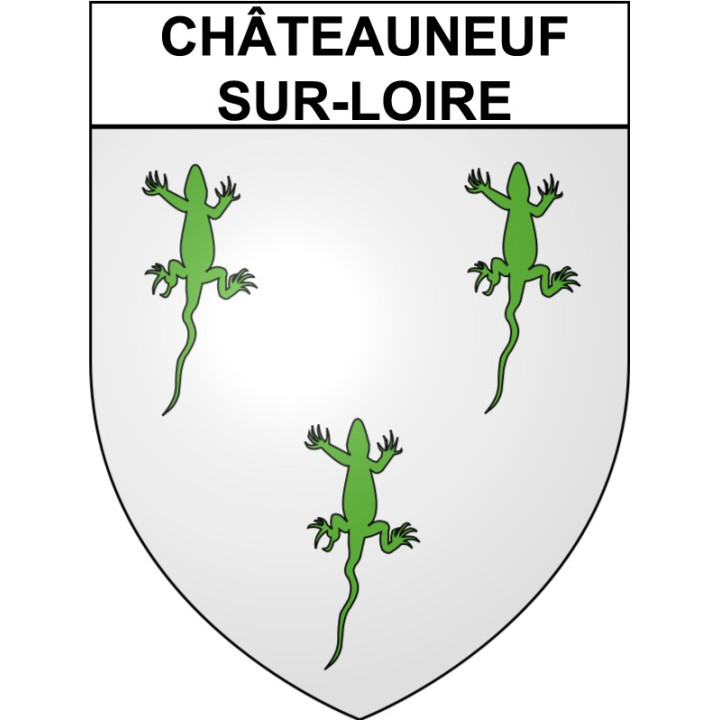 Pegatinas escudo de armas de Châteauneuf-sur-Loire adhesivo de la etiqueta engomada