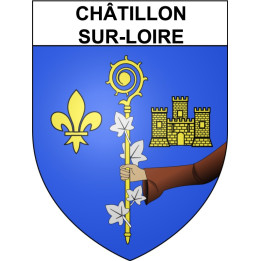 Pegatinas escudo de armas de Châtillon-sur-Loire adhesivo de la etiqueta engomada