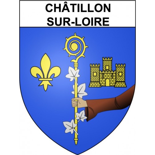 Pegatinas escudo de armas de Châtillon-sur-Loire adhesivo de la etiqueta engomada